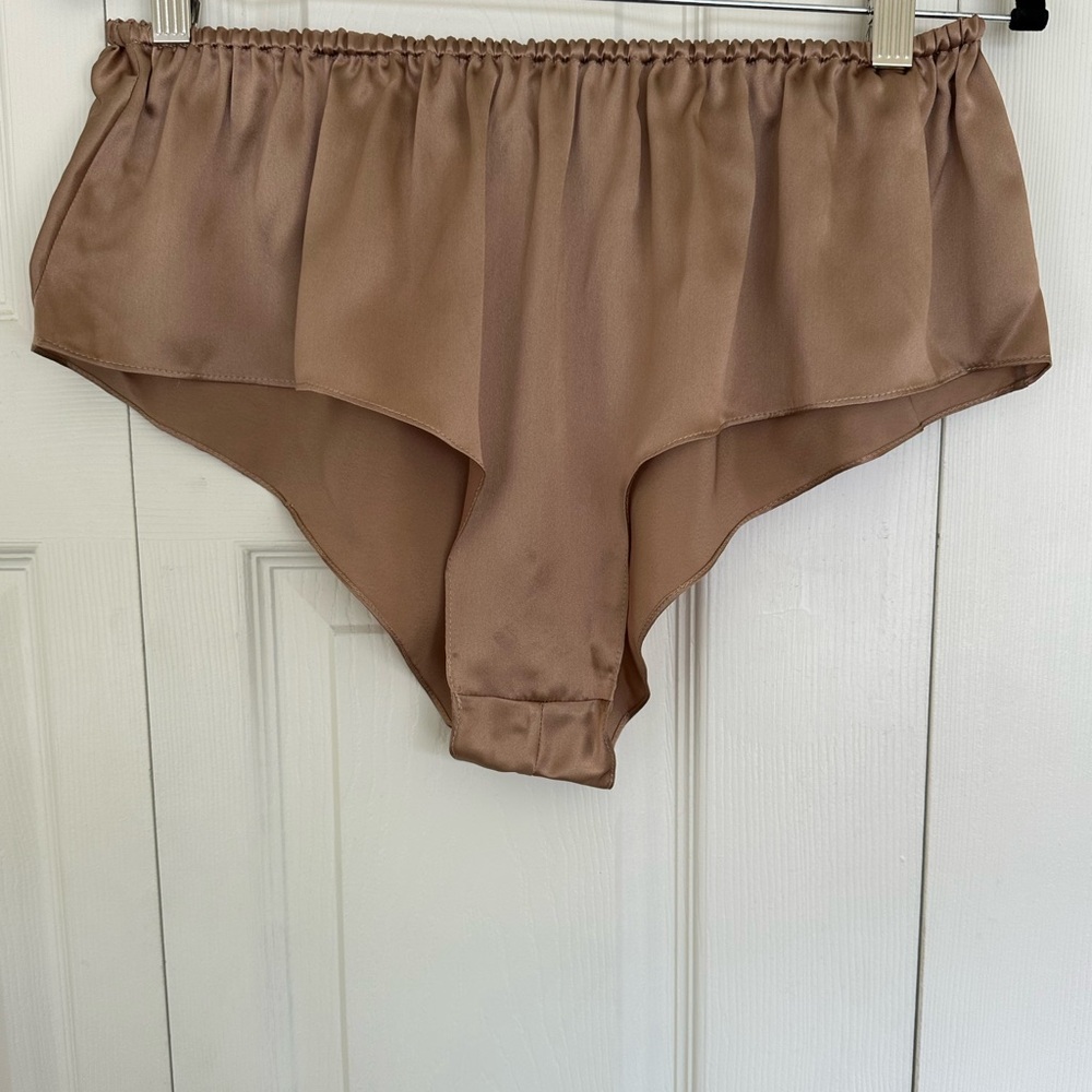 Rosamosario 100% Silk Satin Nude Panty Classic Cut Dune Nude Fawn Silk